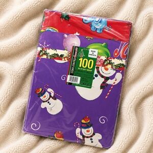Vintage Cleo Christmas Wrapping‎ Paper 100 Sq Ft NOS Snowman Retro 80s 90s